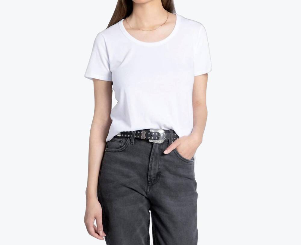 NEW THREAD & SUPPLY classic scoop neck tee in white